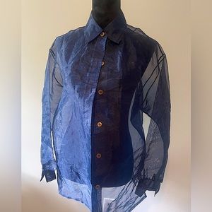 Amazing see thru vintage Krizia blouse one of a kind designer must have!